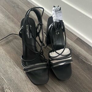 Call it spring black lace up heels